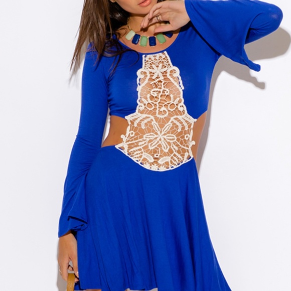 ~CROCHET CUT OUT BACKLESS BOHO PARTY MINI DRESS~ - Picture 5 of 7